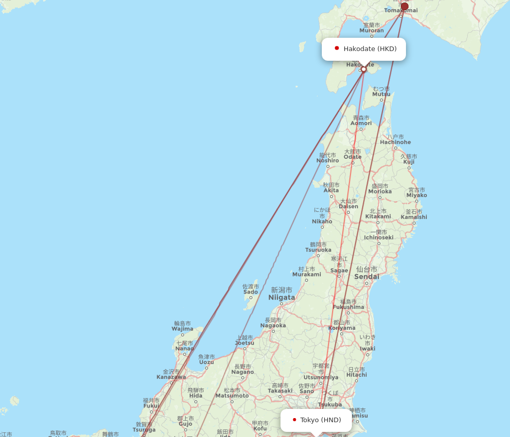 Flights from Tokyo to Hakodate, HND to HKD - Flight Routes