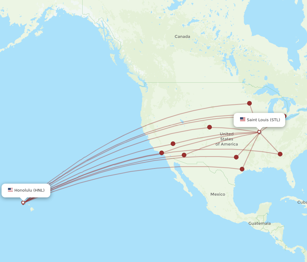 Flights from Honolulu to Saint Louis HNL to STL Flight Routes