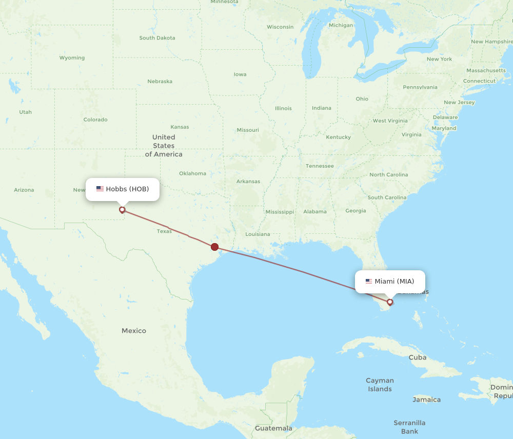 Flights from Hobbs to Miami HOB to MIA Flight Routes