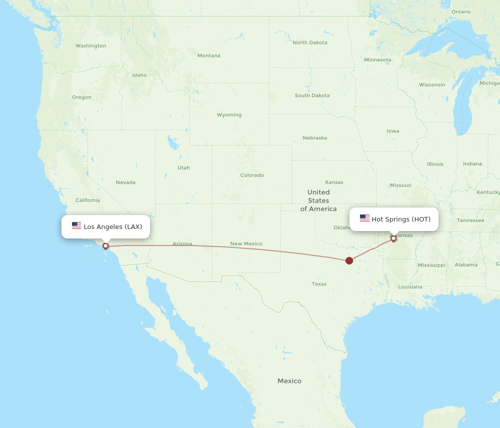 Flights from Hot Springs to Los Angeles HOT to LAX Flight Routes