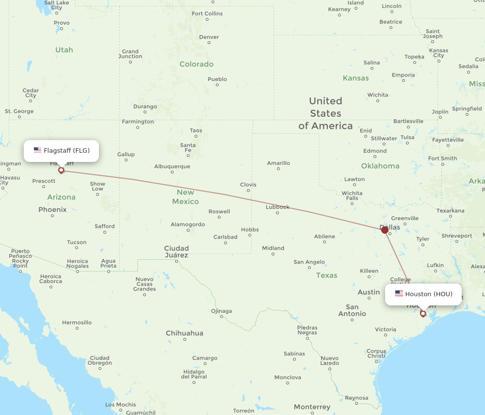 Flights from Houston to Flagstaff HOU to FLG Flight Routes