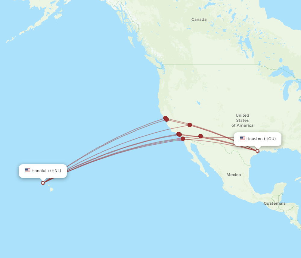 Flights from Houston to Honolulu HOU to HNL Flight Routes