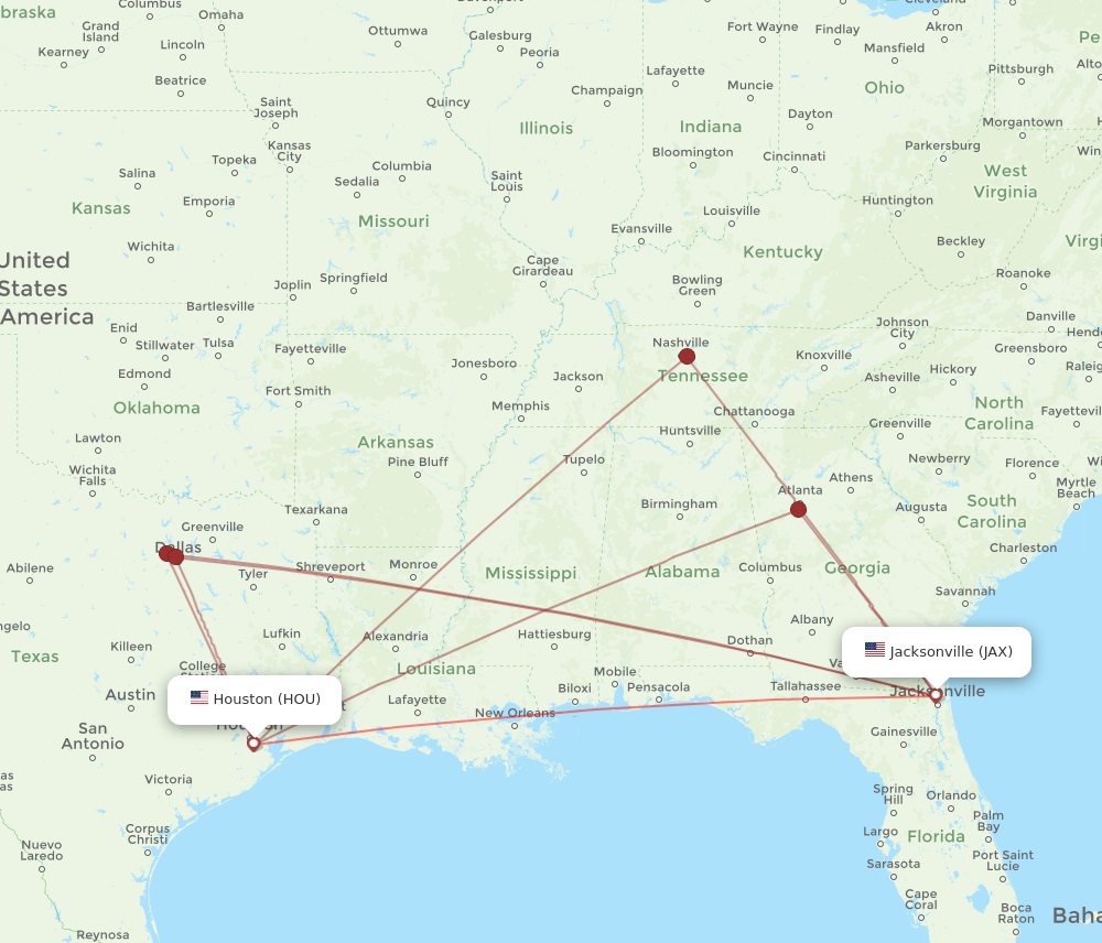 round trip airfare houston to jacksonville