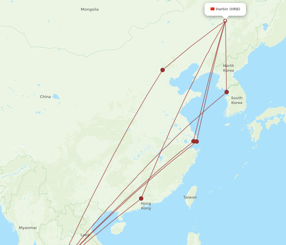 Flights from Harbin to Bangkok HRB to BKK Flight Routes