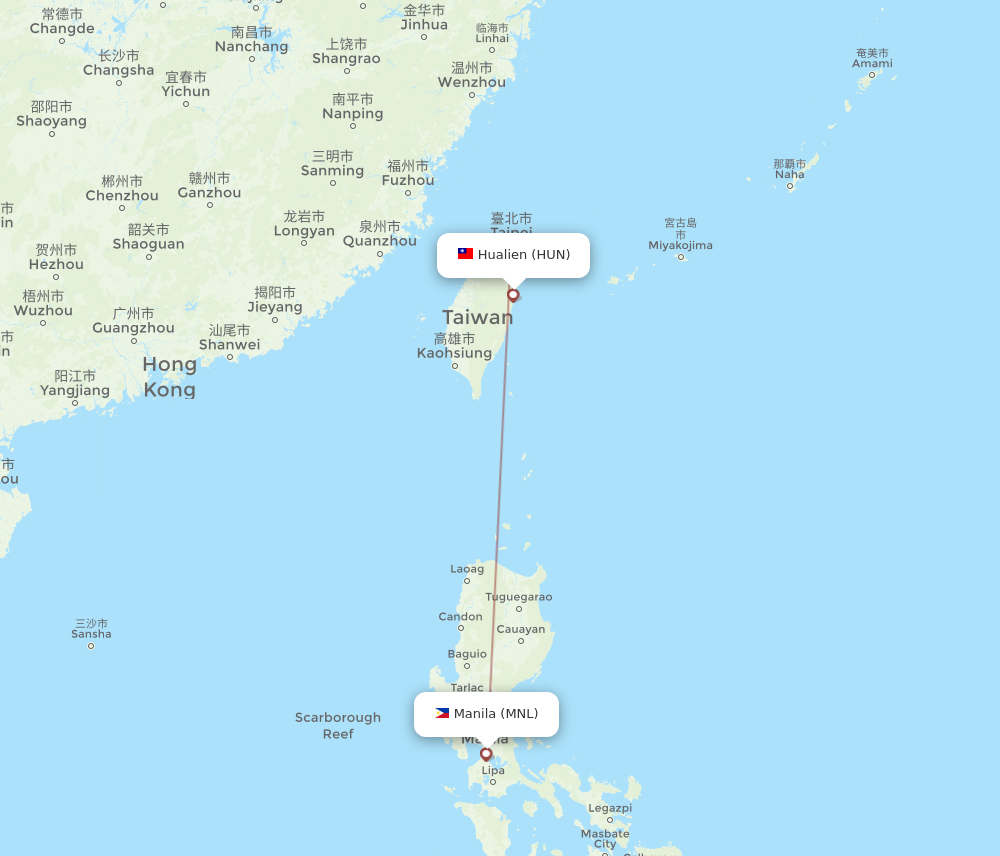 All Flight Routes From Hualien To Manila Hun To Mnl Flight Routes 3990