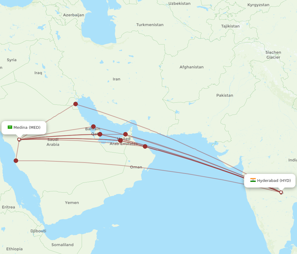 All Flight Routes From Hyderabad To Madinah Hyd To Med Flight Routes 7753