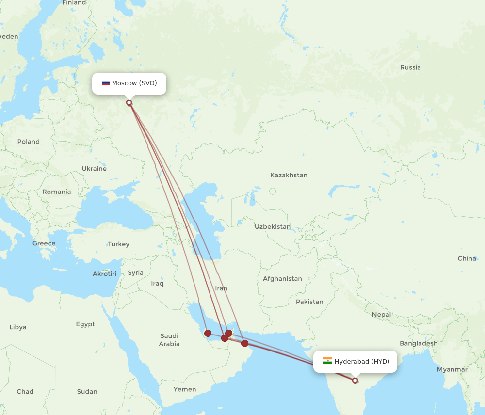 All Flight Routes From Hyderabad To Moscow Hyd To Svo Flight Routes 5956