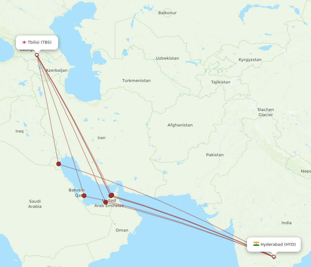 All Flight Routes From Hyderabad To Tbilisi Hyd To Tbs Flight Routes 9511