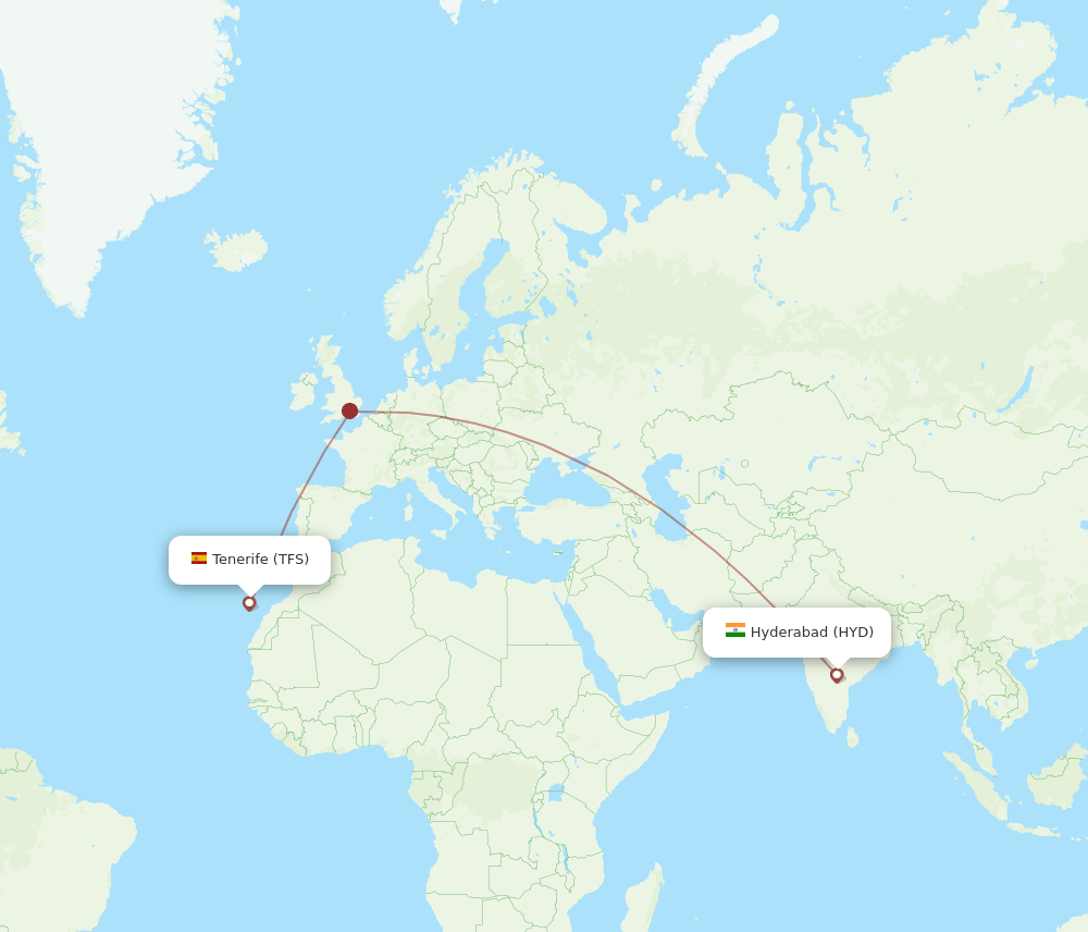 All Flight Routes From Hyderabad To Tenerife Hyd To Tfs Flight Routes 5584