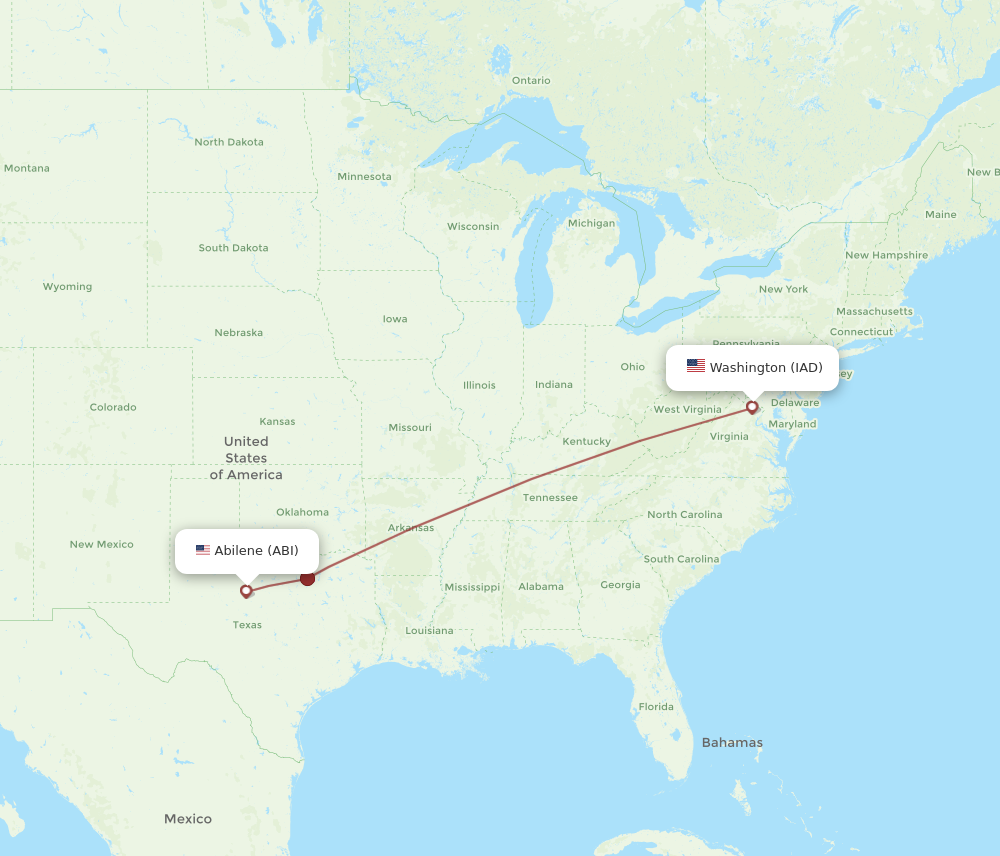 Flights from Dulles to Abilene IAD to ABI Flight Routes