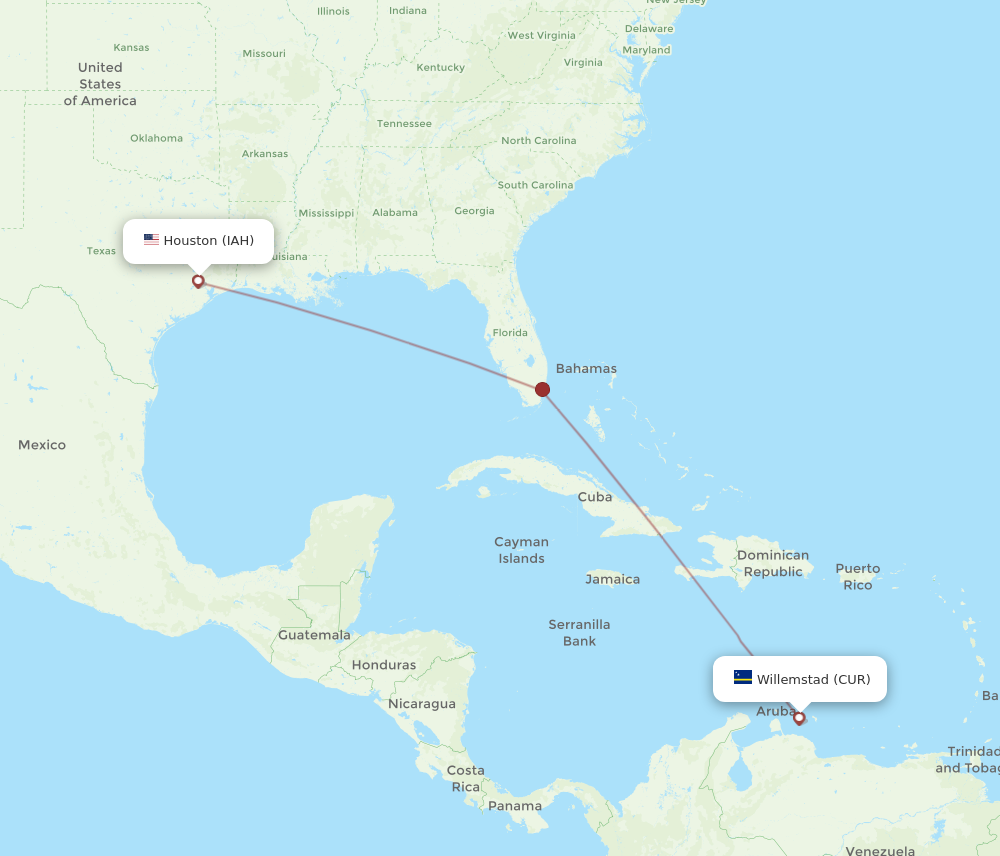 Flights from Houston to Curacao IAH to CUR Flight Routes