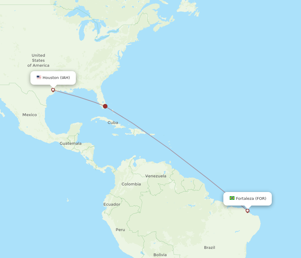 Flights from Houston to Fortaleza IAH to FOR Flight Routes