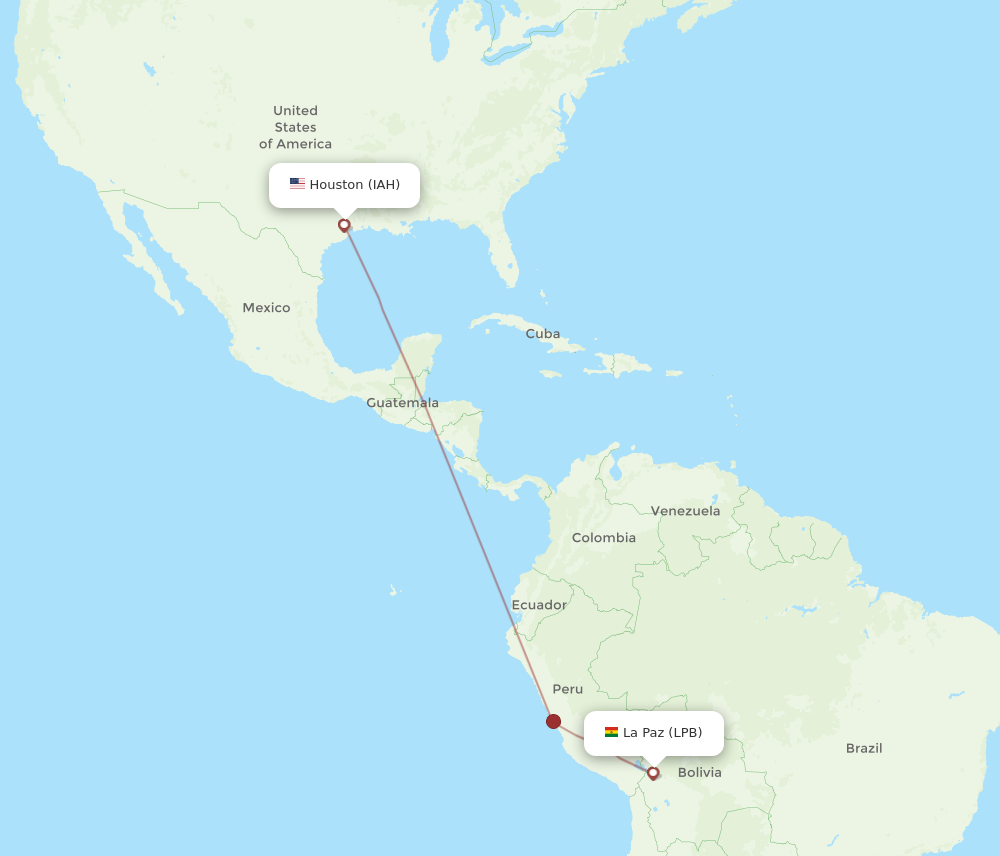 Flights from Houston to La Paz IAH to LPB Flight Routes