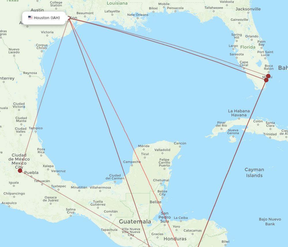 Flights from Houston to Managua IAH to MGA Flight Routes