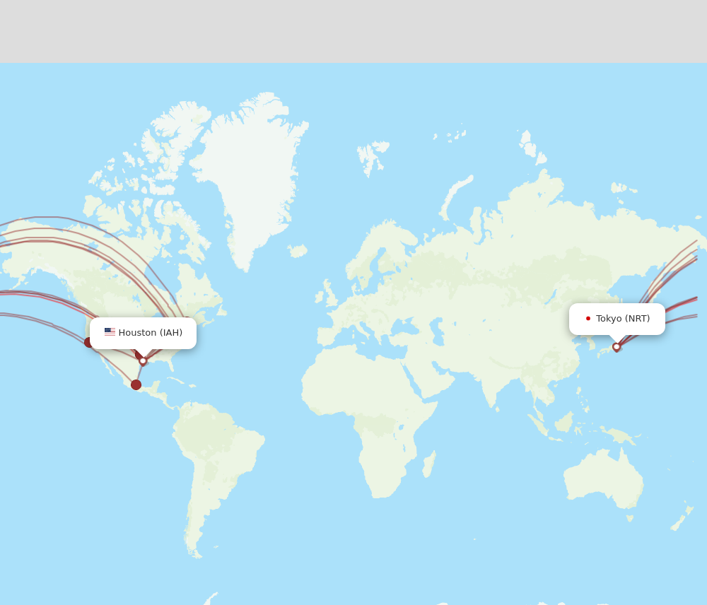 Flights from Houston to Tokyo IAH to NRT Flight Routes