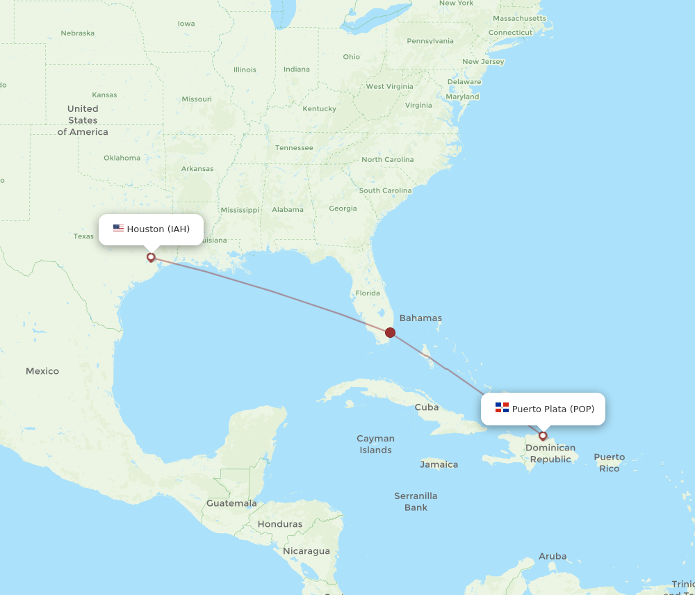 Flights from Houston to Puerto Plata IAH to POP Flight Routes