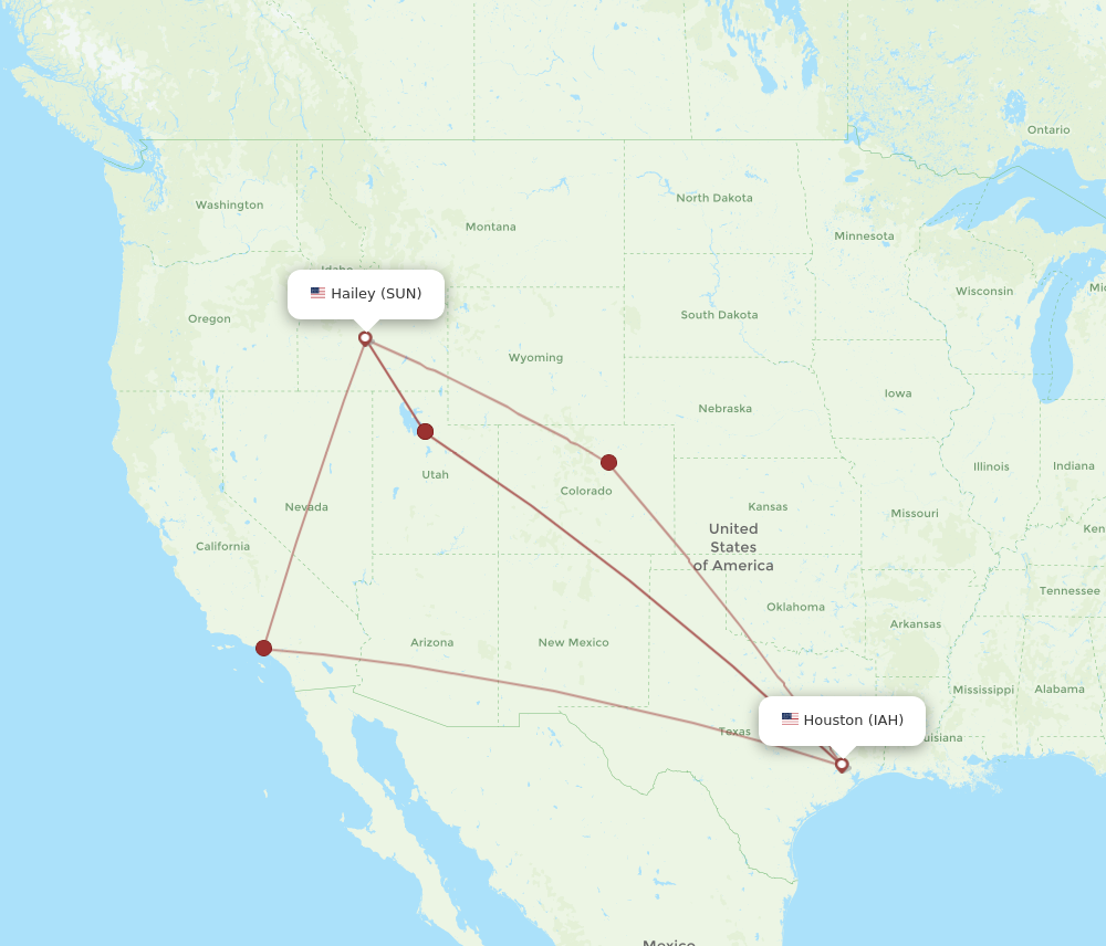 Flights from Houston to Sun Valley IAH to SUN Flight Routes