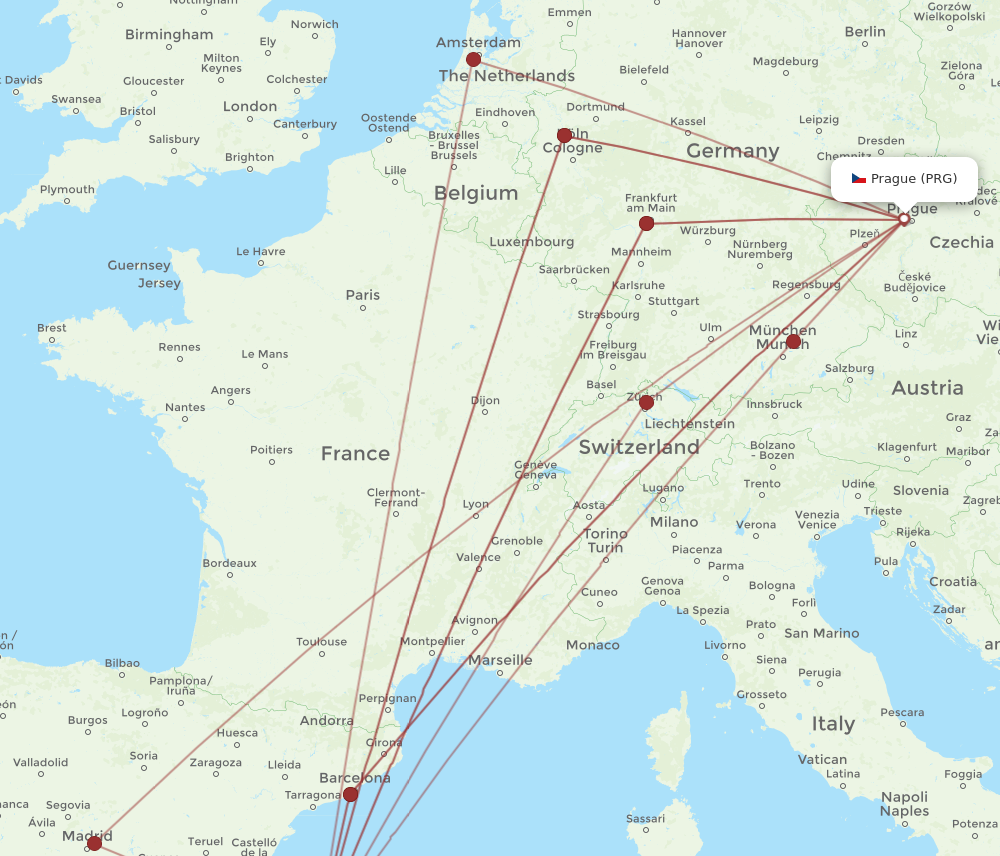 Flights from Ibiza to Prague IBZ to PRG Flight Routes