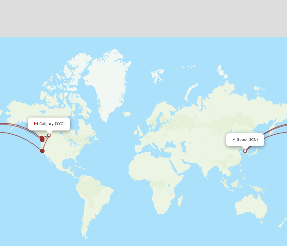 Flights from Seoul to Calgary, ICN to YYC - Flight Routes