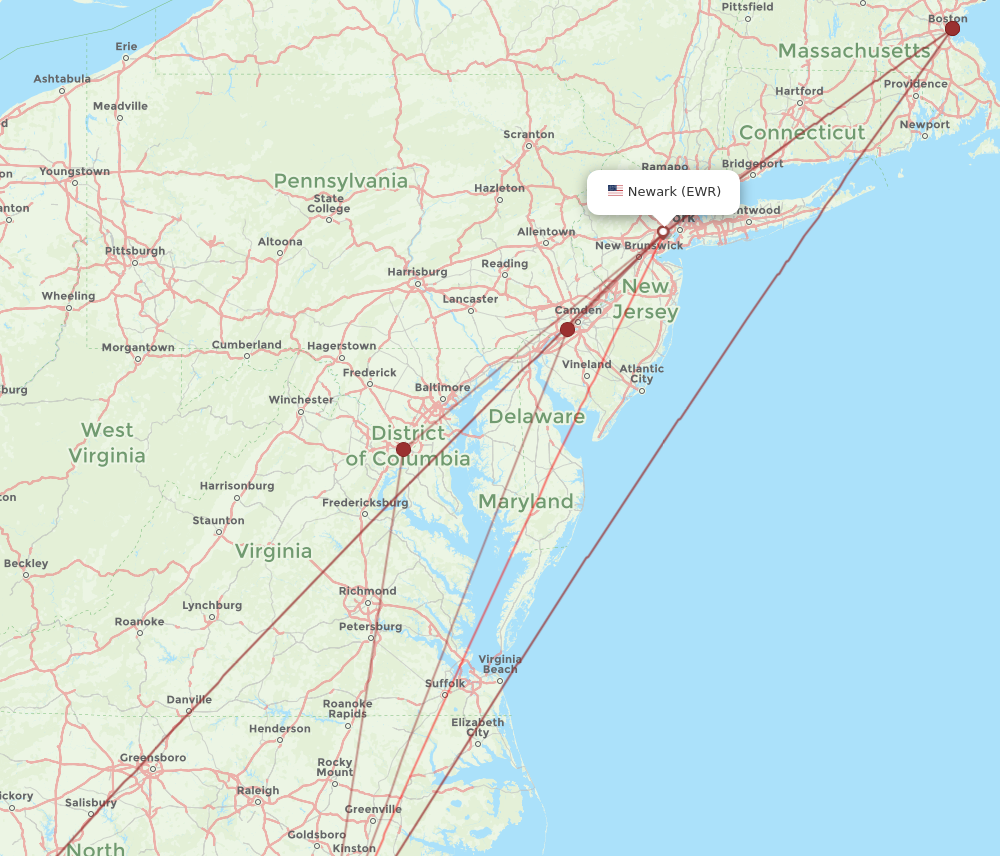 Flights from Wilmington to New York ILM to EWR Flight Routes