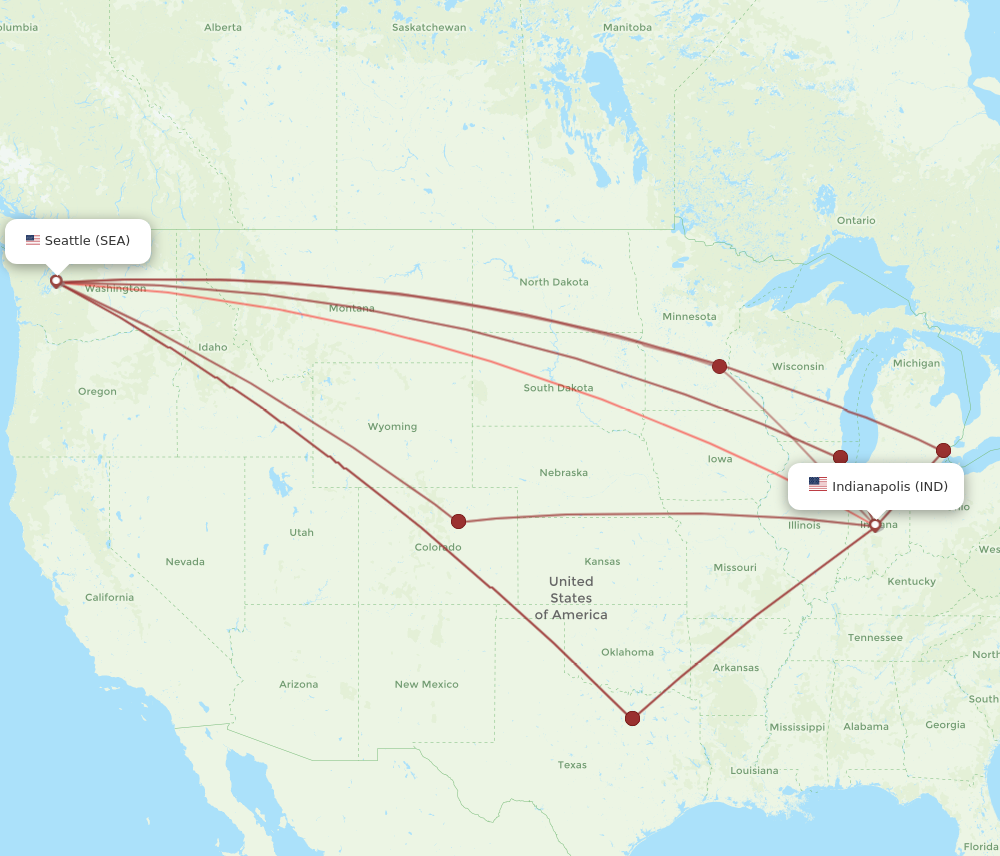 Flights from Indianapolis to Seattle IND to SEA Flight Routes