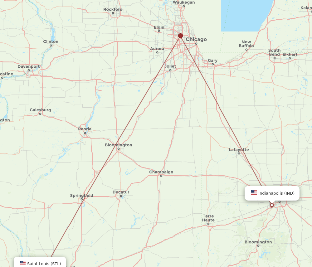 Flights from Indianapolis to Saint Louis IND to STL Flight Routes