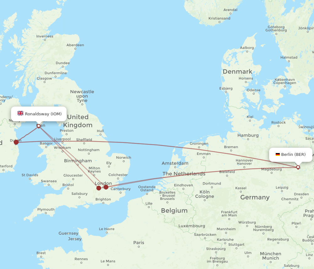 Flights from Isle Of Man to Berlin IOM to BER Flight Routes