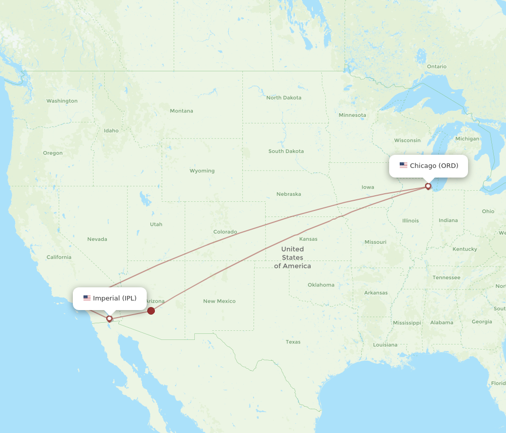 Flights from Imperial to Chicago IPL to ORD Flight Routes