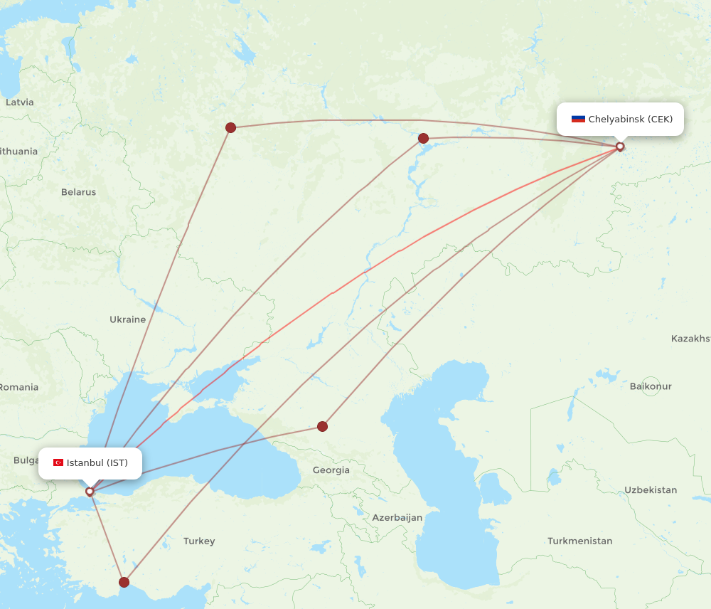 Flights From Istanbul To Chelyabinsk, IST To CEK - Flight Routes