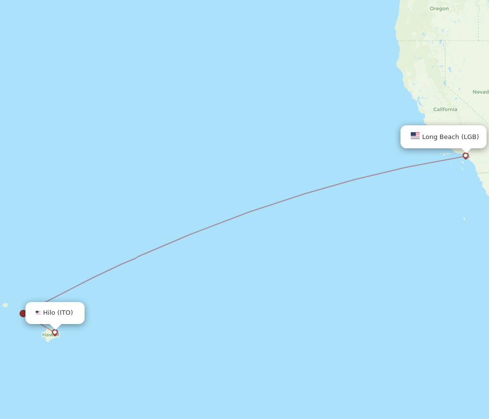 Flights From Hilo To Long Beach, ITO To LGB - Flight Routes