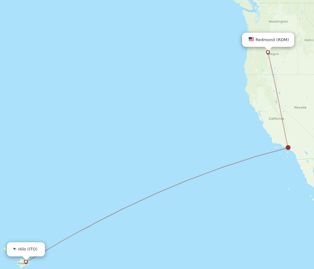 Flights From Hilo To Redmond, ITO To RDM - Flight Routes