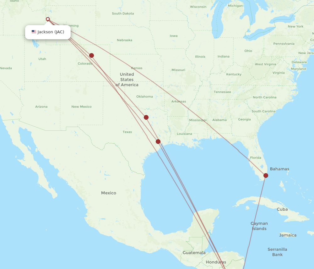 Flights from Jackson to San Jose, JAC to SJO - Flight Routes