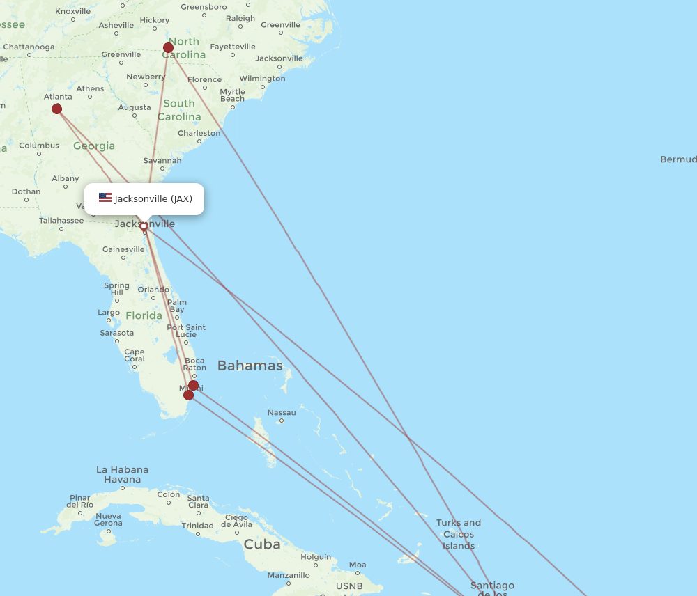 Flights from Jacksonville to Santo Domingo JAX to SDQ Flight Routes