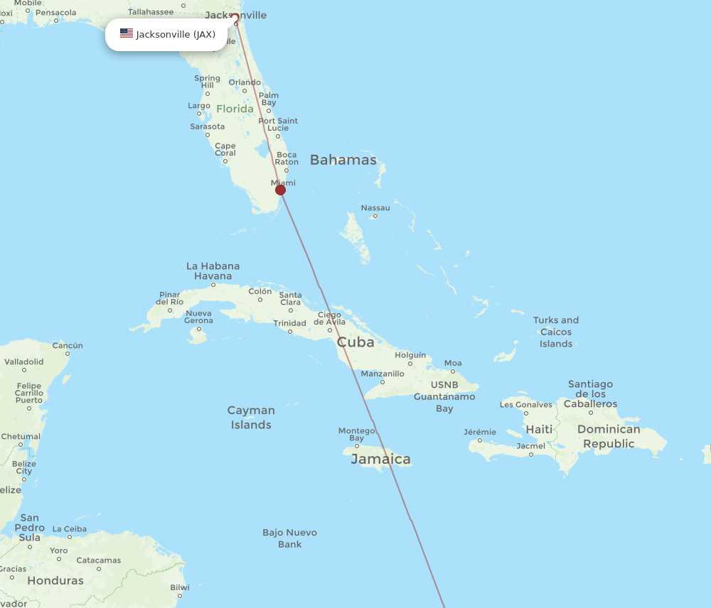 Flights from Jacksonville to Santa Marta, JAX to SMR - Flight Routes