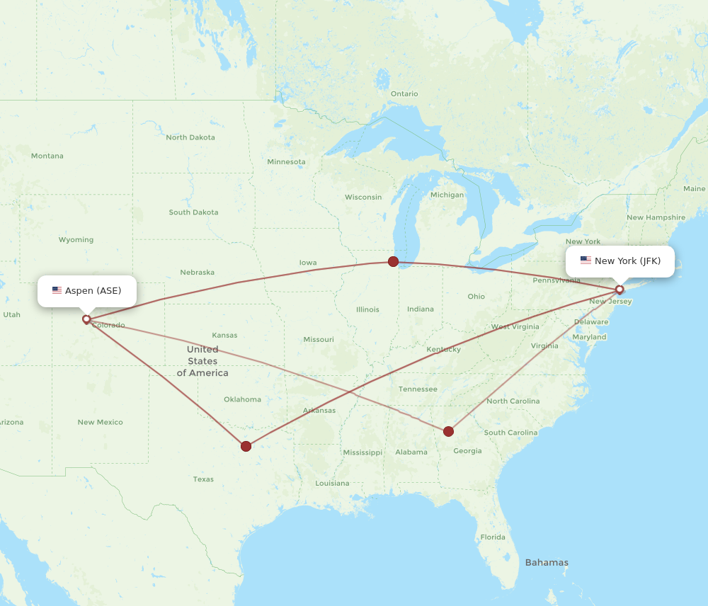 Flights from New York to Aspen JFK to ASE Flight Routes