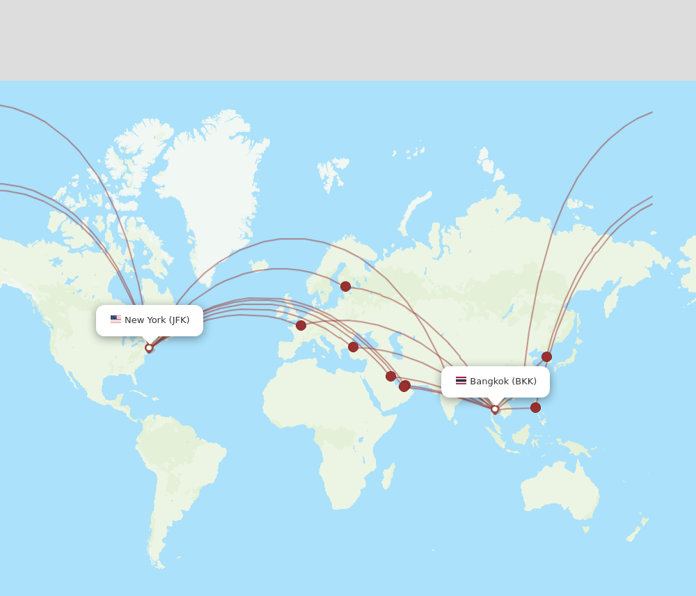 Flights from New York to Bangkok JFK to BKK Flight Routes