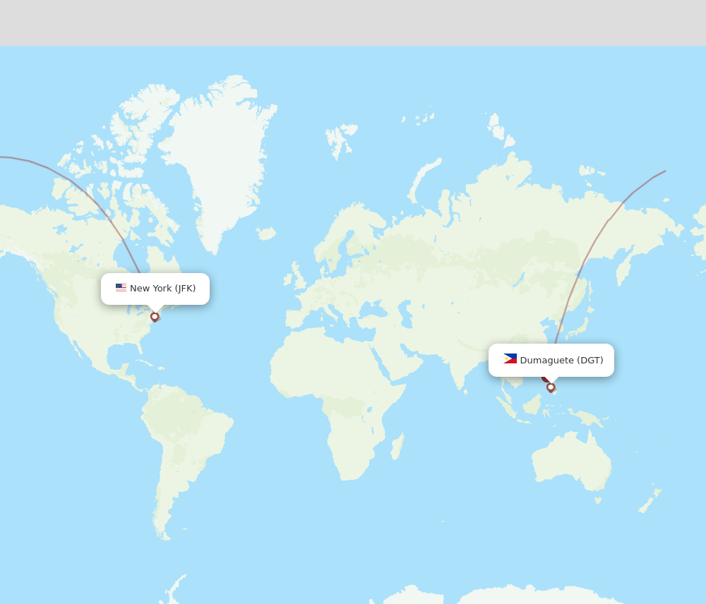 Flights from New York to Dumaguete JFK to DGT Flight Routes