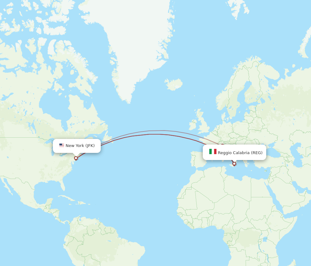 Flights from New York to Reggio Calabria JFK to REG Flight Routes