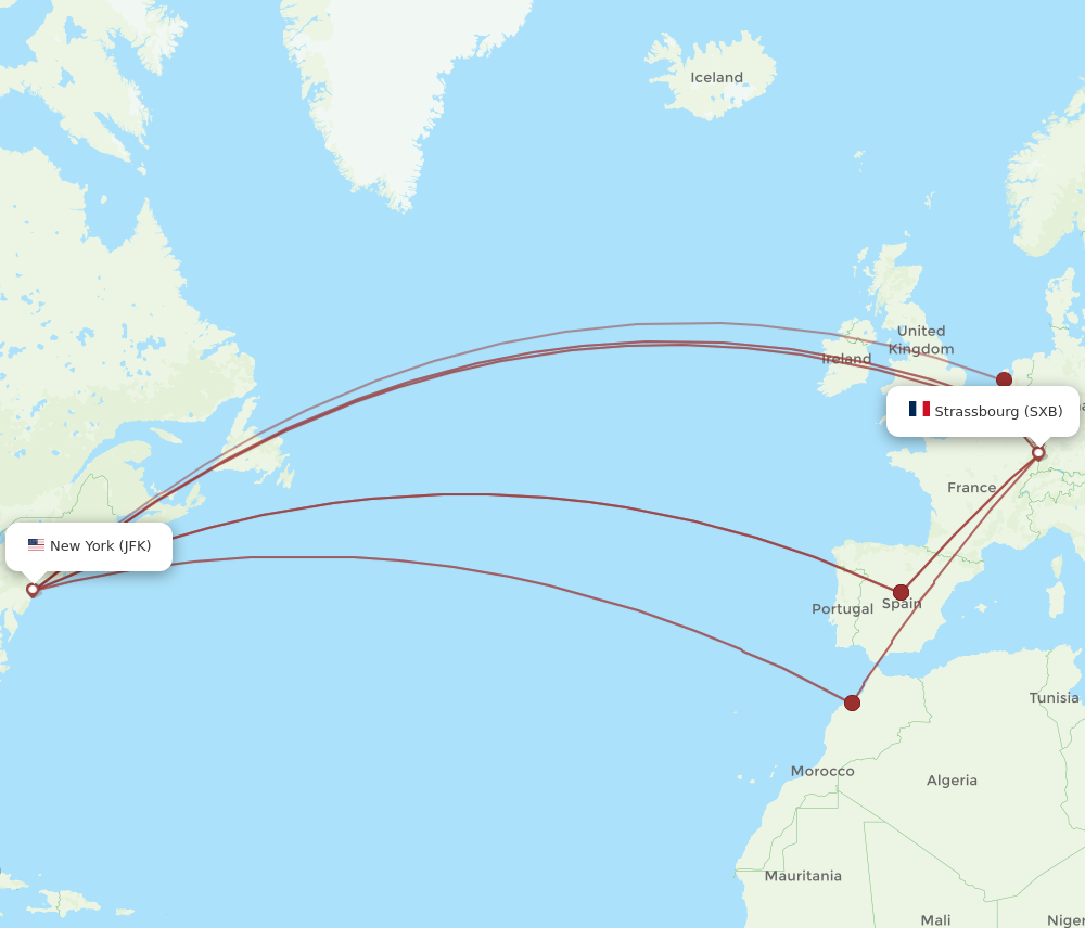 Flights from New York to Strasbourg, JFK to SXB - Flight Routes