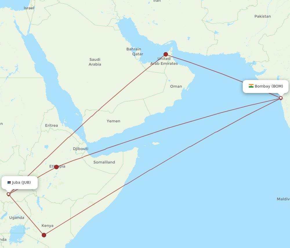 Flights From Juba To Mumbai Jub To Bom Flight Routes 7814