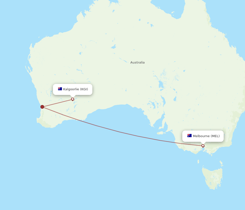 Flights from Kalgoorlie to Melbourne, KGI to MEL - Flight Routes