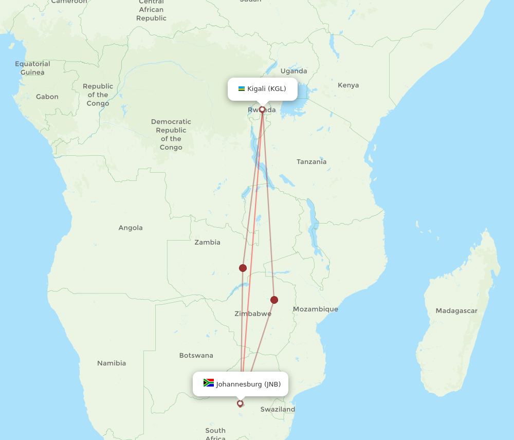 All Flight Routes From Kigali To Johannesburg Kgl To Jnb Flight Routes 6470