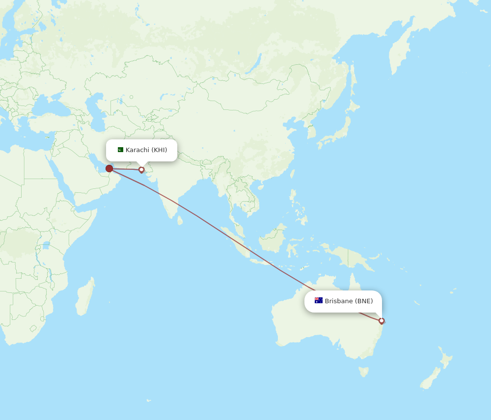 Flights from Karachi to Brisbane KHI to BNE Flight Routes