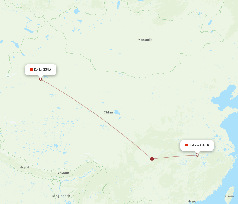 Flights From Korla To Ezhou, Krl To Ehu - Flight Routes