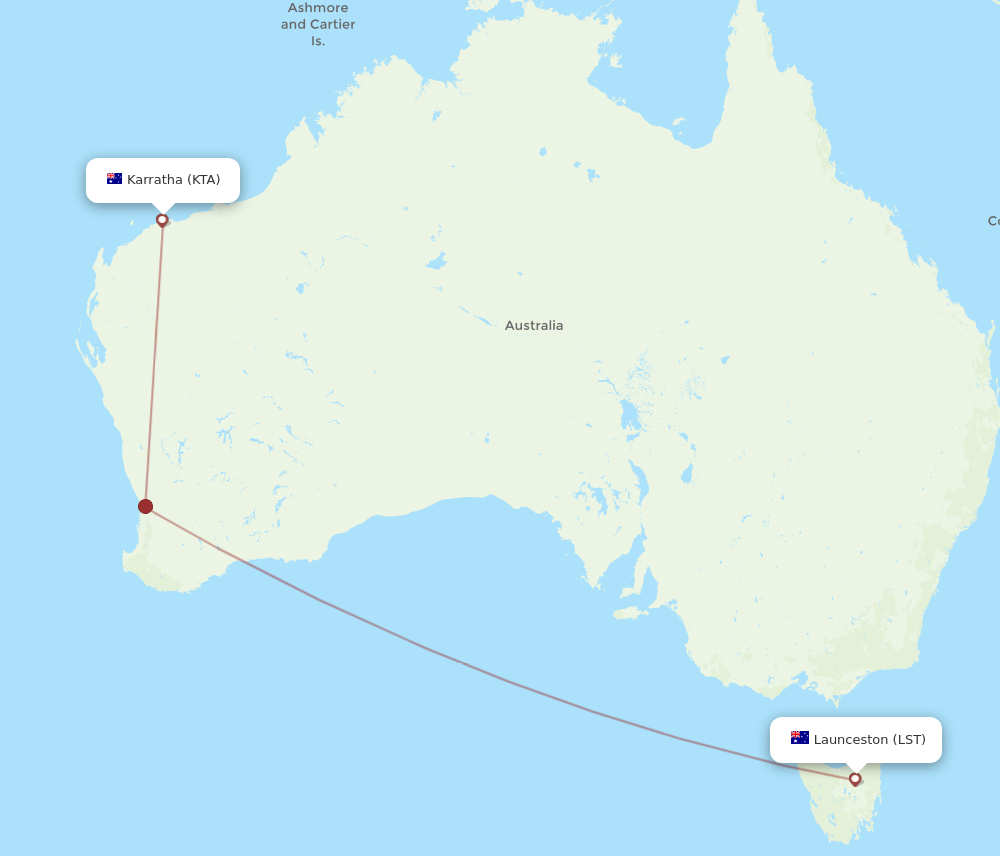 Flights from Karratha to Launceston, KTA to LST - Flight Routes