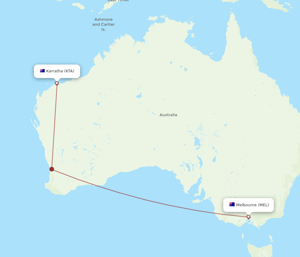 Flights from Karratha to Melbourne, KTA to MEL - Flight Routes