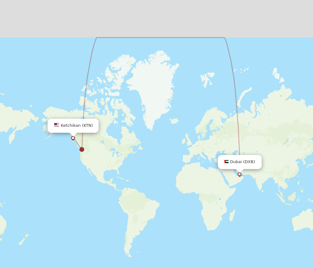 Flights from Ketchikan to Dubai KTN to DXB Flight Routes