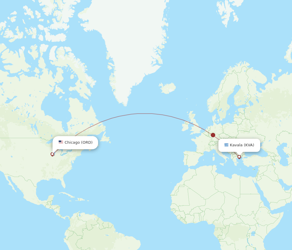 Flights from Chicago to Kavala ORD to KVA Flight Routes