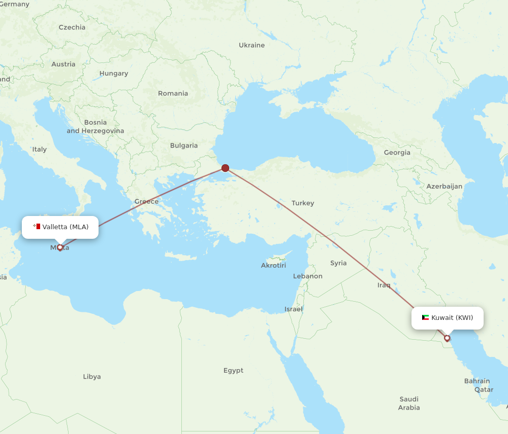 Flights from Kuwait to Malta KWI to MLA Flight Routes