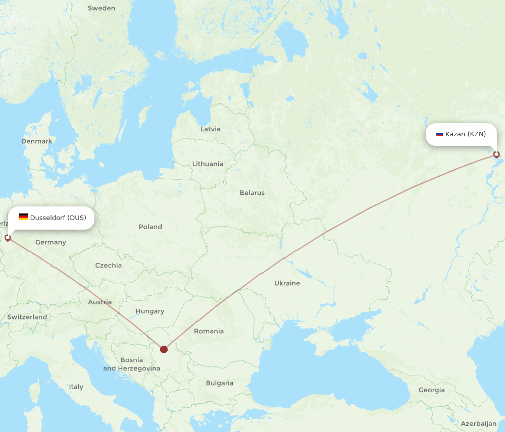 Flights from Dusseldorf to Kazan DUS to KZN Flight Routes